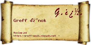 Greff Énok névjegykártya